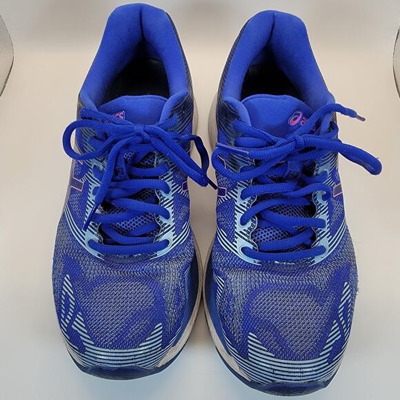 Asics Gel Nimbus 19 Women’s Running Shoes Blue Pink Size 8.5 T750N - Picture 1 of 10